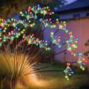 JJGoo Solar Garden Lights, New Upgraded 2 Pack Solar Swaying Starburst Light, Waterproof Fireworks Outdoor Lights, Yard Patio Pathway Decoration, Colorful
