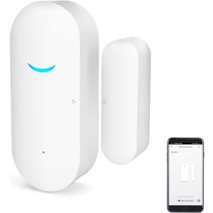 2-Pack WiFi Door and Window Sensors,Tuya Smart Alarm with Free Notification APP Control Home Security Alarm System, No Hub Required,Compatible with Alexa, Google Home