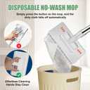 Snap Grip Mini Mop, Cloth Changing Mini Mop for Dry & Wet Disposable Pads, Lazy mopa Automatic gripping with Sweeping & Mopping, Long Handle Disposable Dust Mop for Hardwood, Tile, Small Space(White)