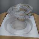 WUZUPS Chandelier Rustic Farmhouse Industrial Round Ceiling Pendant LED Light Fixture with Clear Glass Shades for Dining Room Kitchen Island Foyer Entryway, H 17" x W 13.4", E26 Base, Gold