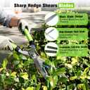 21"Hedge Shears & Pruning Shears 2pc Set,Manual Hedge Clippers with Wavy Steel Blades Lightweight Clippers Comfort Handles for Trimming Hedges Bushes Borders Shaping Boxwood Shrubs Plants Garden Tools