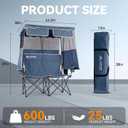 Double Camping Chair with Canopy,2 Person Folding Chair with Canopy, Blue, Standard