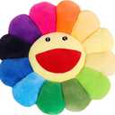 TEFU Flower Plush Pillow, Sunflower Pillow Soft & Comfortable Sunflower Cushion Colorful Sun Flower Plush Toy Home Bedroom Shop Restaurant Decor (Colorful,16.5in/42cm)