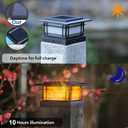 Dynaming 6 Pack Solar Post Cap Lights Outdoor with Flickering Flame Light, Fence Post Solar Lights Fit for 4x4 5x5 6x6 Vinyl/Wooden Posts, High Brightness SMD LED Lighting Decor for Garden Deck Patio