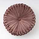 vctops Solid Velvet Seat Cushions Round Floor Pillows Thicken Chair Cushions Pleated Chair Pads Seat Pad Throw Pillows for Bedroom Living Room (Coffee,Diameter 14")