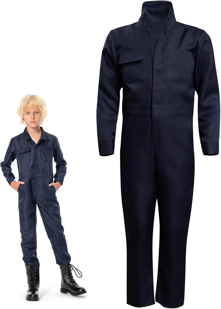 Kids Killer Costume Jumpsuit Scary Halloween Costumes for Kids (Blue, XL)