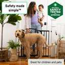 Ingenuity Decorative Panel Tall Baby Gate & Dog Gate, 28"-42" Wide, 30" Tall, Hardware or Pressure Mounted, Install on Top or Bottom of Stairs, Banister, or Doorway - Espresso
