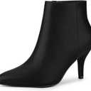 Allegra K Women's Pointed Toe Zipper Stiletto Heel Ankle Boots (Size: 8)