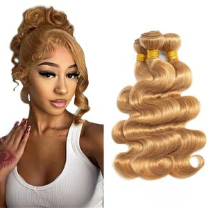 Honey Blonde Bundles Human Hair Reddish Brown Body Wave 3 Bundles 14 16 18 inch Peruvian Virgin Hair Weave Color #30 Bundle