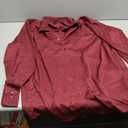 FLEX, Women Elegant Satin Blouses Shirts, Soft Silk Shirts Top, Satin Button Down Shirts, Office Long Sleeve Blouse Shirt, Size 2XL, Burgundy 
