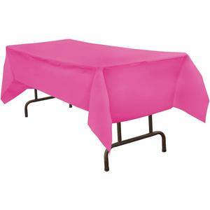 JAM Paper Rectangular Plastic Table Cover - 54 x 108 Inches - Fuchsia Pink - 1 Tablecloth/Pack