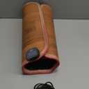 Foot Warmer Under Desk - 15.9x19.9in Heated Floor Mat 110V Adjustable Temperature Electric Heater with Timer for Office Home, Heating Pad for Cold Feet (Brown Wood)