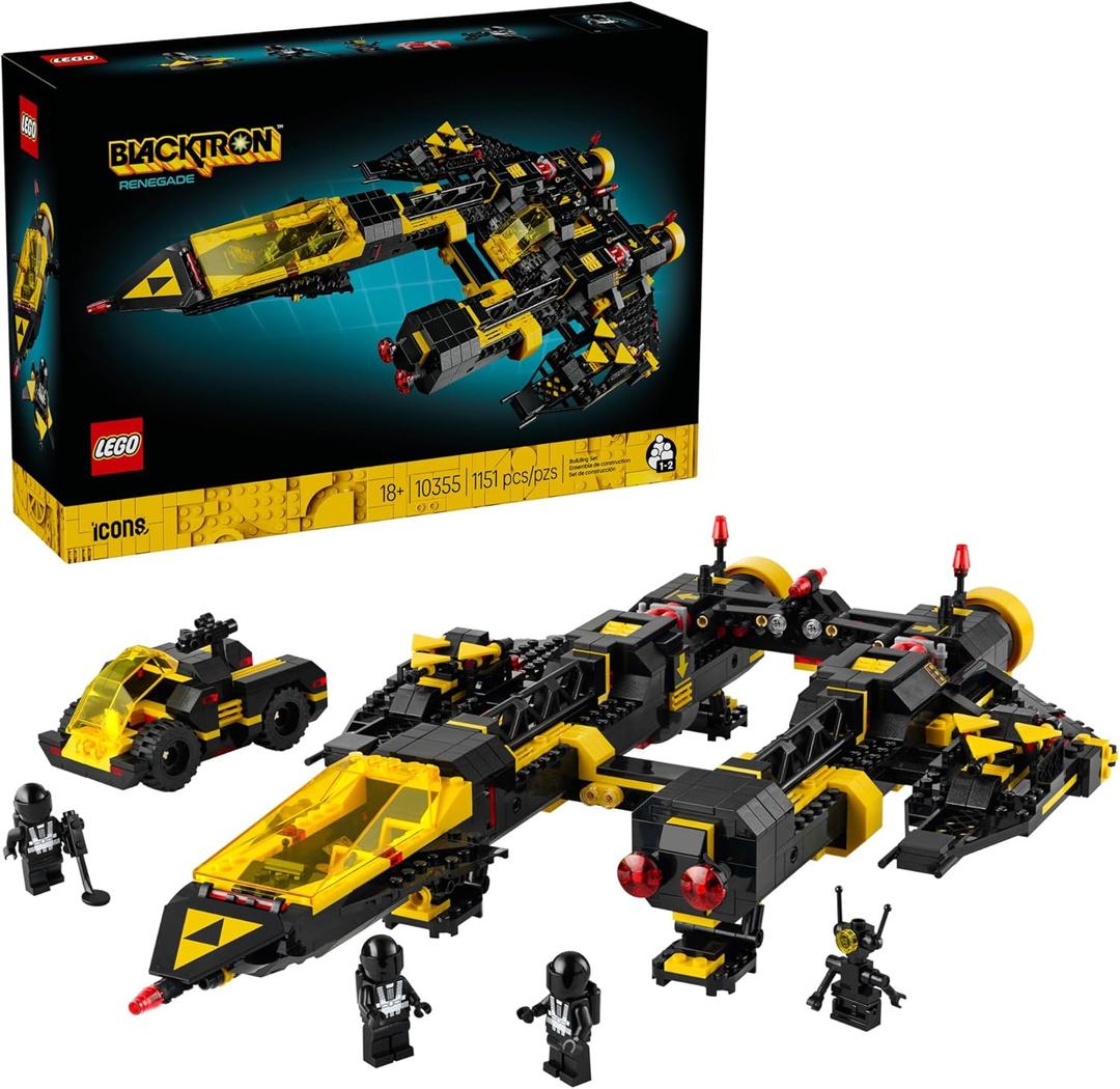 LEGO Icons Blacktron Renegade - DIY Kit for Adults 18+ - Building Blocks for Men and Women - Collectible Set for Adult Fans - Creative Gift Idea for Birthdays - 10355