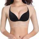 BRABIC Upper Arm Shaper Post Surgical Slimmer Compression Sleeves Posture Corrector Tops Shapewear for Women (Beige) S
