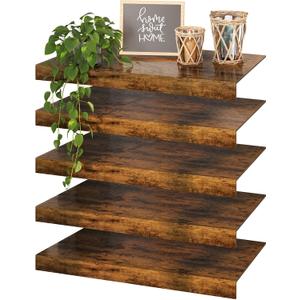 Makentra 5 Pcs 24×12 Wood Shelf Covers for Wire Shelving, Wire Rack Covers for Shelves, Rustic Farmhouse for Pantry, Closet(5 pcs, 24×12 Inch)
