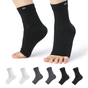 WANDER Compression Socks for Plantar Fasciitis, 2 Pairs Foot & Ankle Brace Socks for Sprained - Achilles Tendonitis Relief Heel Spurs, Foot Swelling & Fatigue Arch, Support Brace Ankle Sleeve (Large, Black)
