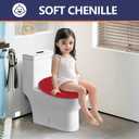Luxury Soft Microfiber Toilet Lid Cover Machine Washable Solid Toilet Seat Cover 17.5" x 15" Adjustable Rubber Backing Fits Most 16-17.5" L x 14-16" W Round Oblong and Elongated Toilet Seat