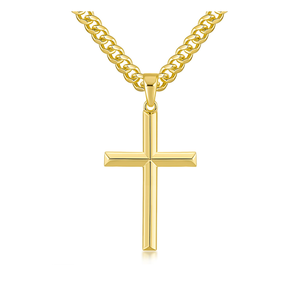 Cross Necklace for Men Gold Cross Necklace for Men 14K Gold Chain Necklaces for Women Men Robust Pendant Necklaces for Men 20in