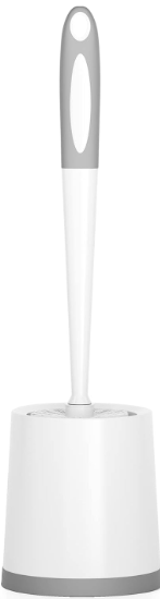 Holaloha Toilet Brush, 1 Pack Toilet Brushes for Bathroom with Holder, Bathroom Accessories Toilet Bowl Brush with 1 Clean Brush, Toilet Scrub Brush, Toilet Brush Set for Deep Cleaning, White