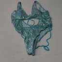 No Brand Women's Metallic Snakeskin One Piece Swimsuits Rave Outfit Bathing Suits, Size: XL