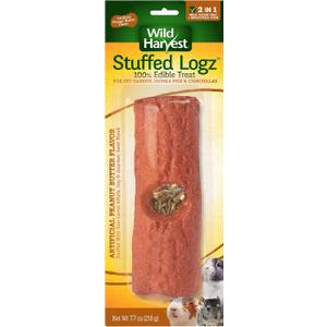 2 x Wild Harvest Stuffed Logz Peanut Butter Small Animal Treat