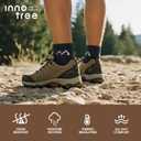 innotree Merino Wool Hiking Socks for Men Quarter Ankle Compression Thick Cushion Breathable Anti Odor Socks, 5 Pairs, One Size