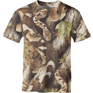 Men's Camo T-Shirt Snake Camouflage Short Sleeve Casual Hunting Shirts (XXL)