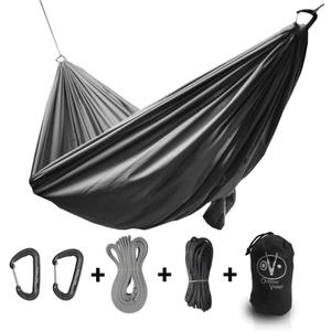 Outdoor Vitals Ultralight Hammock Under 1 lb with Suspension Included, Whoopie Sling Suspension, Tree Straps and Carry Bag (Single Plus, Charcoal)