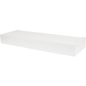 HIGH & MIGHTY 515601 Modern 18" Floating Shelf Holds up to 15lbs, Easy Tool-Free Dry Wall Installation, Flat, Retail Packaging, White