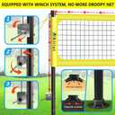 Heavy Duty Volleyball Net Outdoor with Steel Anti-Sag System, Adjustable Aluminum Poles, Professional Volleyball Nets Set for Backyard and Beach, Volleyball and Carrying Bag