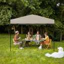 10x10 Canopy Replacement Top, Pop Up Canopy Replacement Tent Cover for Straight Leg Frame, Waterproof Canopy Top Cover for Garden Patio Camping (Top Only)(Khaki)