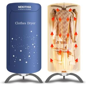 Portable Clothes Dryer Upgraded to Quickly Dry A Large Number of Clothes and Shoes. Travel Mini 900w Dryer Machine, Compact Dryer for Family, Apartment, RV and Travel