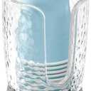 mDesign Plastic/Steel Compact Small Disposable Paper Cup Dispenser Storage Holder for Rinsing Cups on Bathroom Vanity Countertops - Rain Collection - Clear/Brushed (Small (Pack of 1))