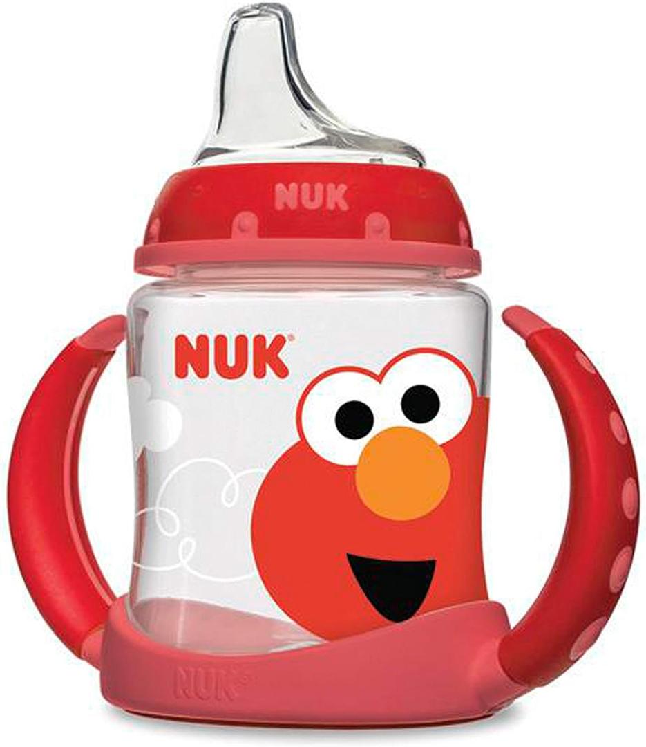 NUK Sesame Street Learner Cup, 5 Ounce Elmo  BPA Free, Spill Proof Sippy Cup
