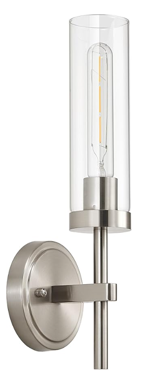 Brushed Nickel Hardwired Wall Sconces Pack Of 1, Modern Bathroom Sconces Vanity Light Fixture, Farmhouse Wall Mount Lamps for Mirror Living Room Bedroom Hallway | Pack Of 1, Vanity Light Fixture, Bathroom Sconces, for Mirror, Bedroom, Living Room, Hallway