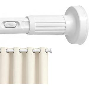 Tension Curtain Rod 39-173In(3.3-14Ft), Extra Long Curtain Rod No Drilling for Window Patio,One-Click Fast Telescopic Rod,Adjustable Heavy Duty Tension Rod Shower Curtain Rod for Bathroom,White