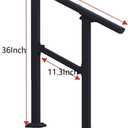 Hand Rails for Outdoor Steps,Mety Step Stair Handrail & Indoor Stair Railing KitMetty Metal Railings for Outdoor Steps and Hand Rails for Seniors for Porch Railing (2, Black, 2 Step)