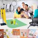 6PCS/12Patterns 34''x23'' Photography Backdrops Small Product Background Paper W/T-Stand, Double Sided Morandi Flat Lay Photo Tabletop Boards for Food Jewelry Cosmetics Props (Warm 6Pcs/12Colors), 34.3x22.5 inch