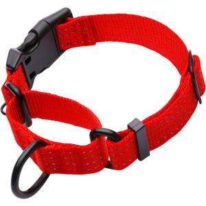 Martingale Collar for Training Dogs. Adjustable Reflective Dog Collars with Buckle- NO Pull-Prevents Slipping Out, for Medium Large XL Dogs. Helps with Strong pullers(M, red)
