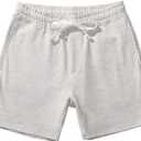 AMY COULEE Mens Athletic Workout Shorts 5.5" Cotton Casual Shorts Elastic Waist Joggers Sports SweatShorts (White, M)