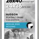 Americanflat 28x40 Poster Frame with Polished Plexiglass - Use as 24x36 Frame with Mat or Display 28x40 Photo Without Mat - Hudson Collection - Wide Picture Frames for Wall Display - Grey Wood