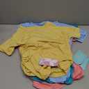 4 Pack Girls Short Sleeve Shirts Kids Side Ruched Ribbed Knit Tops Crew Neck Slim Fit Tees Summer Cute (11-12 Years, Dusty Pink, Turquoise, Sky Blue, Light Yellow)