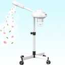 TASALON Professional Facial Steamer on Wheels, Hot Face Steamer for Facial, Esthetician Steamer for Salon Beauty and Spa, Mist Face Steamer for Facial Deep Cleaning Skin Care Equipment- White