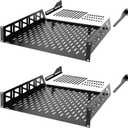 Tecmojo 2U Rack Shelf,19 inch Server Rack Shelf 16 inch Depth,Weight Capacity 110Lbs/50kg,Rack Mount Shelf for 19" Network Racks & Cabinets,with Complete Accessories (2Pack)