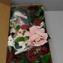 Wedding Decor (Pack of 2) Welcome Sign Flower Backdrop Garland for Ceremony Reception Wall Easel Home Decoration Entryway Faux Outdoor Board Head Table Decor (Burgundy & Dusty Rose)