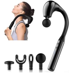 Massage Gun Deep Tissue with Extended Handle Revolutionary U-Shaped Back Massager Body Massager for Neck,Shoulder,Leg (Glossy Black)
