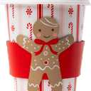 Bonjour Fte Sweet Gingerbread Paper Party Hot Cups | Holiday Disposable Cups with Lids for Christmas Parties, Cocoa Bars & Winter Events | Premium Party Supplies & Decorations | Pack of 8, 12 oz