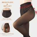 200D Thermal Opaque Winter Tights, Skin-Permeable, Slim Fit (Black, M)