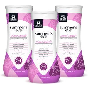 Summer's Eve Island Splash Refreshing Daily All Over Feminine Body Wash, Removes Odor, Feminine Wash pH Balanced, 15 fl oz, 3 Pack