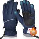 Winter Gloves Waterproof Windproof for Mens Women, Thermal Warm for Cold Weather, Grip Snow for Touch Screen Skiing Cycling Running Driving Snowboarding Fishing Outdoor